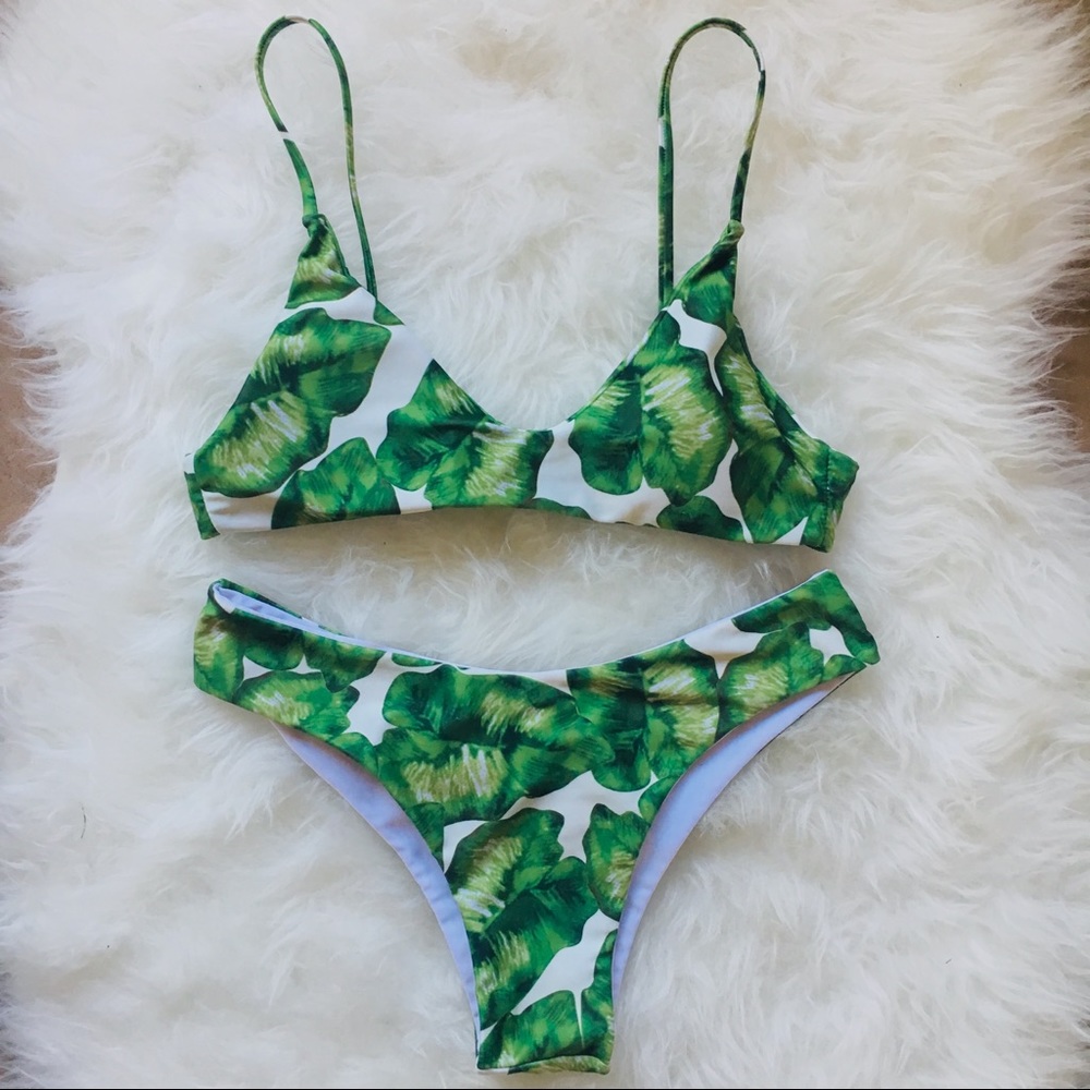 Tropical Palm Miami Beach Bikini 2 Piece Set - Picture 2 of 8
